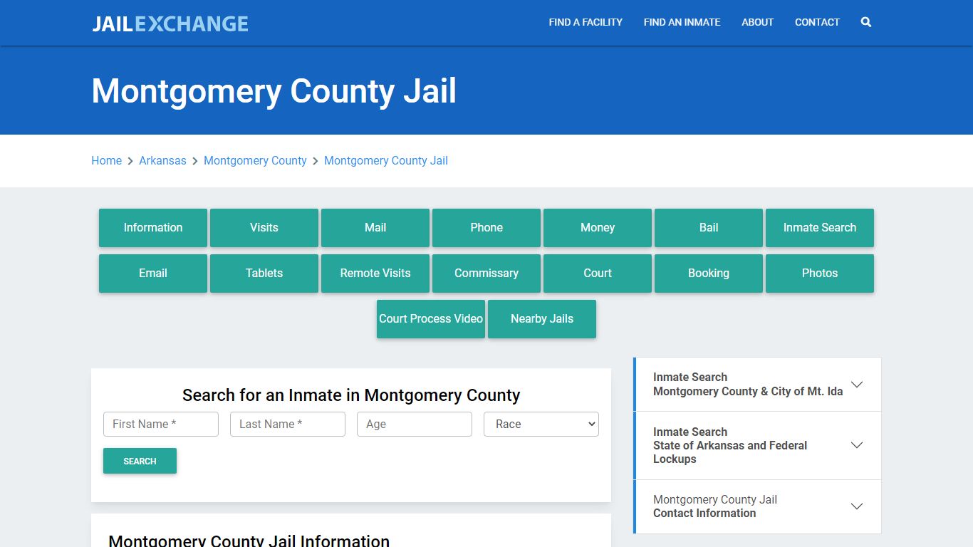 Montgomery County Jail Roster Lookup, AR, Inmate Search